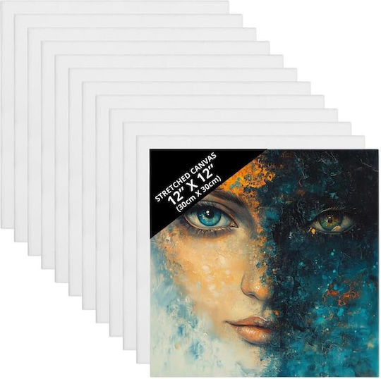 Set 7 Kurtzy Painting Canvases 30x30cm White Cotton 3mm Thickness