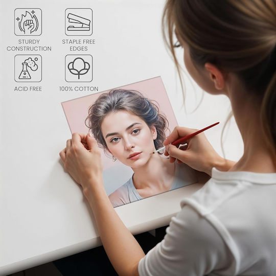 Set 7 Kurtzy Painting Canvases 30x30cm White Cotton 3mm Thickness