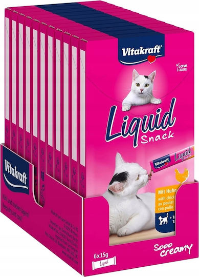 Vitakraft Snack Lichid Pentru Pisici Pui Taurină 11x90g