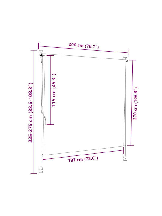 vidaXL Roller Blinds Partial Blackout Yellow W200xH270cm 368775