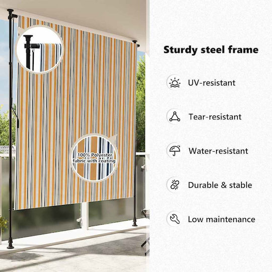 vidaXL Roller Blinds Partial Blackout Yellow W150xH270cm 368774