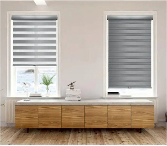Frans Roller Blinds Partial Blackout Double Gray W100xH230cm DR/100-230/G
