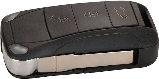Complete Car Key Compatible Porsche Cayenne 2003-2011 3 + 1 Buttons Black