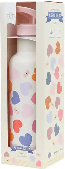 A Little Lovely Company Kids Water Bottle Thermos Stainless Steel with Straw 500ml
