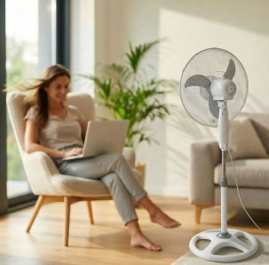 Esperanza Typhoon Ανεμιστήρας Ορθοστάτης 50W Διαμέτρου 40cm Λευκός