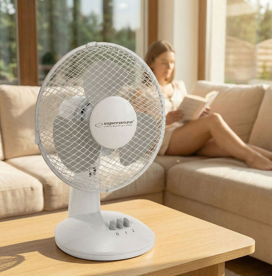 Esperanza Zephyr 9 Tischgerät Ventilator 30W Lüfterdurchmesser 23cm Weiß