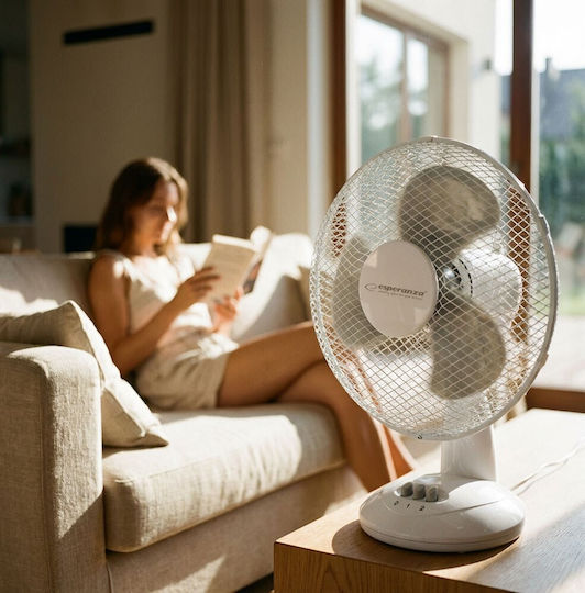 Esperanza Zephyr 9 Tischgerät Ventilator 30W Lüfterdurchmesser 23cm Weiß