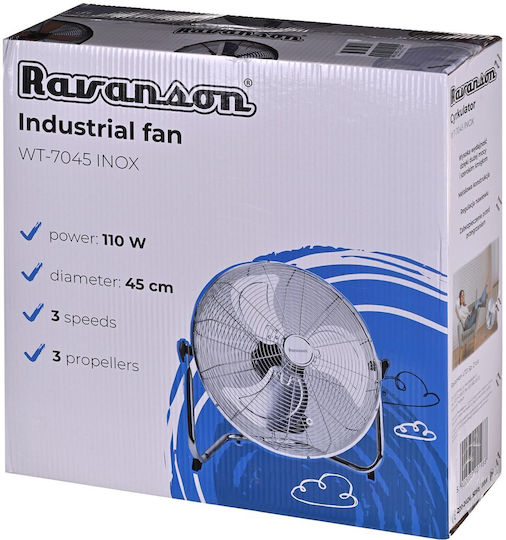 Ravanson Ventilator De Pardoseală 110W Gri