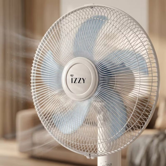 Izzy IZ-9020+ Ανεμιστήρας Ορθοστάτης 70W Διαμέτρου 40cm Λευκός