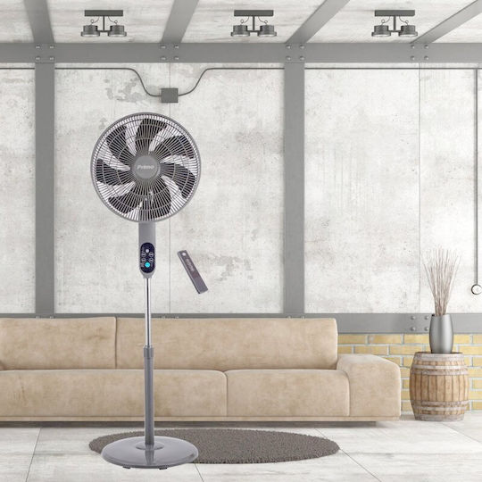 Primo PRSF-80735 Pedestal Fan 70W 40cm Diameter With Gray Remote Control