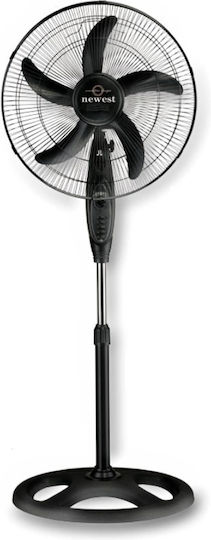 Newest FS-4525B Ανεμιστήρας Ορθοστάτης 90W Διαμέτρου 45cm Μαύρος