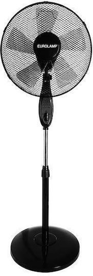 Eurolamp Pedestal Fan 60W 40cm Diameter With Remote Control Black