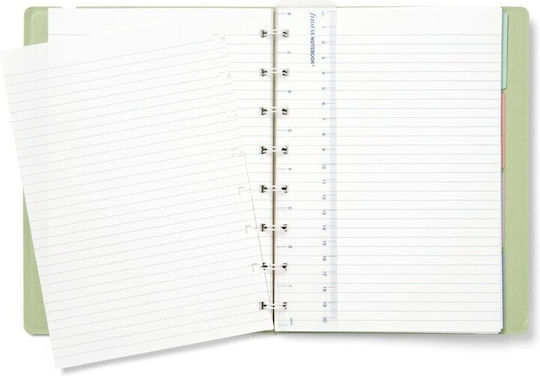 Filofax Σημειωματάριο Σπιράλ A5 Ριγέ με Λάστιχο Πράσινο