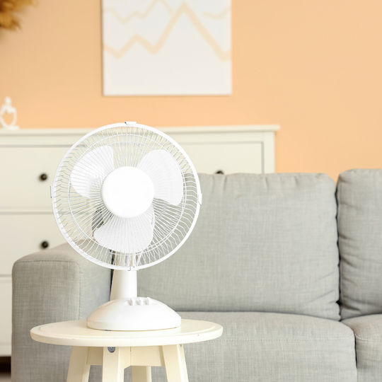 Aca Επιτραπέζιος Ανεμιστήρας 35W Διαμέτρου 30cm Λευκός