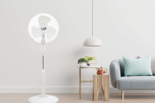 Lamtech Pedestal Fan 45W 40cm Diameter White