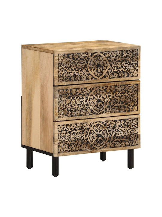 Beige Wooden Bedside Table 50x33x60cm