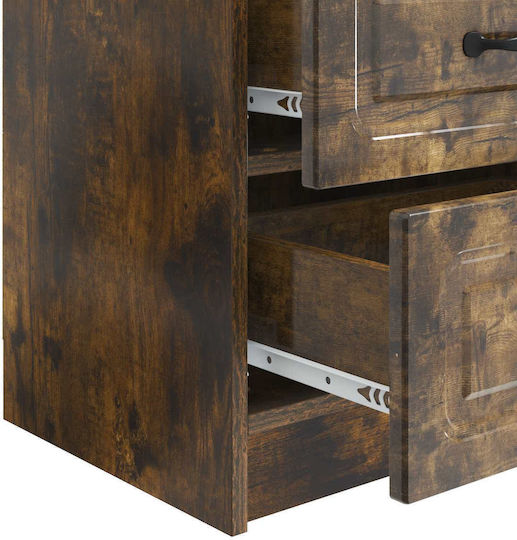 Wooden Black Bedside Tables 2 Pieces 43x34.5x44.5cm