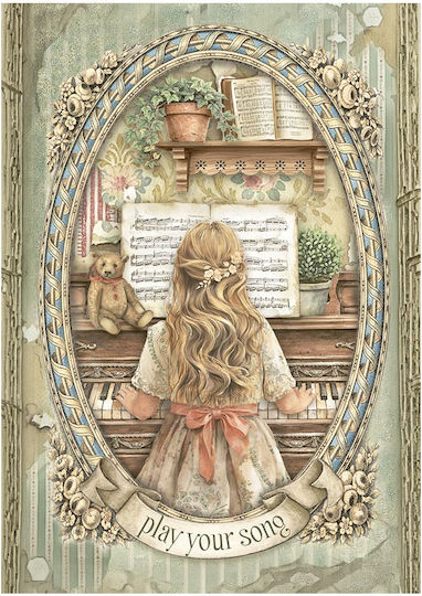 Комплект 8 Оризови Харти Наколки Stamperia 10.5×14.8cm Symphony