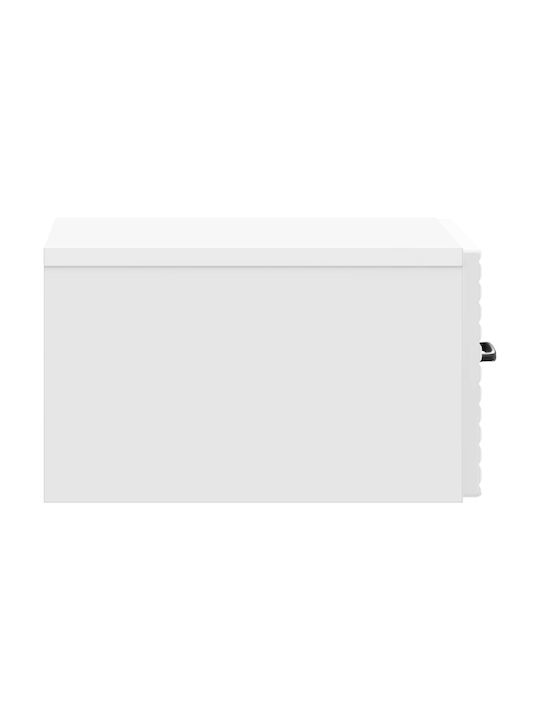 White Wooden Bedside Table 34.5x33x20cm