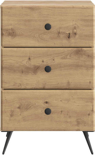 Нощно Шкафче Дървено Кафяво 43x41x66.5см