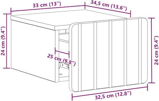 Нощни Шкафчета Дървени Бели 2 Бройки 33x34.5x24см
