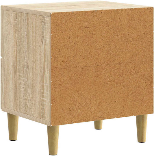 Wooden Beige Bedside Tables 2 Pieces 43x34.5x48cm