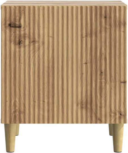 Нощно Шкафче Дървено Кафяво 43x34.5x50см