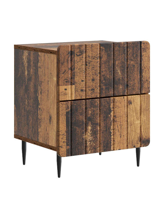 Κομοδίνα Ξύλινα Καφέ 2τμχ 43x34.5x49.5cm