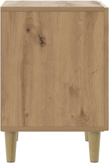Нощно Шкафче Дървено Кафяво 43x34.5x50см