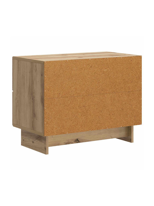 Wooden Bedside Table Brown 62x34.5x47.5cm