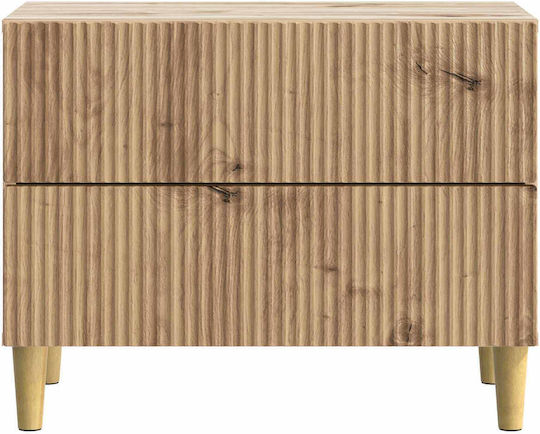 Κομοδίνο Ξύλινο Καφέ 62x34.5x48cm