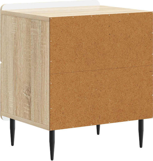 Noptiere Dormitor Din Lemn Bej 2 Bucăți 43x34.5x49.5cm