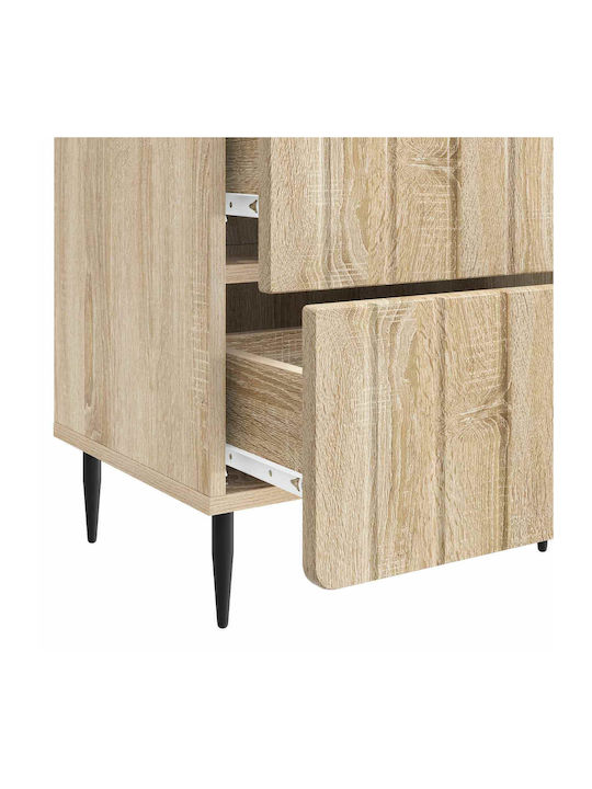 Beige Wooden Bedside Tables 2 Pieces 43x34.5x49.5cm