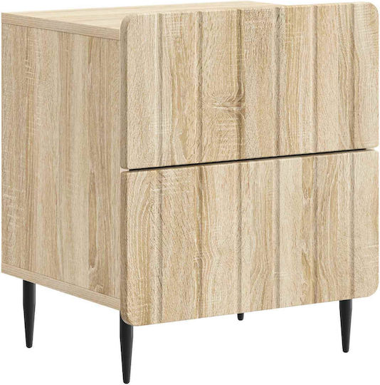 Noptiere Dormitor Din Lemn Bej 2 Bucăți 43x34.5x49.5cm