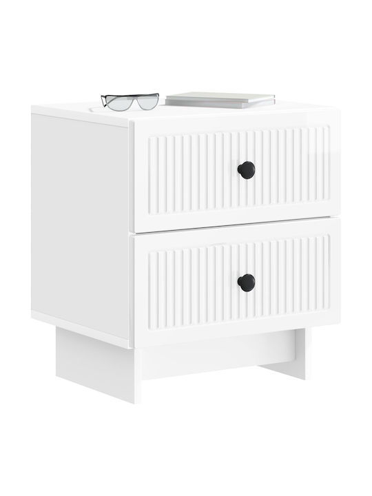 White Wooden Bedside Tables 2 Pieces 43x34.5x47.5cm
