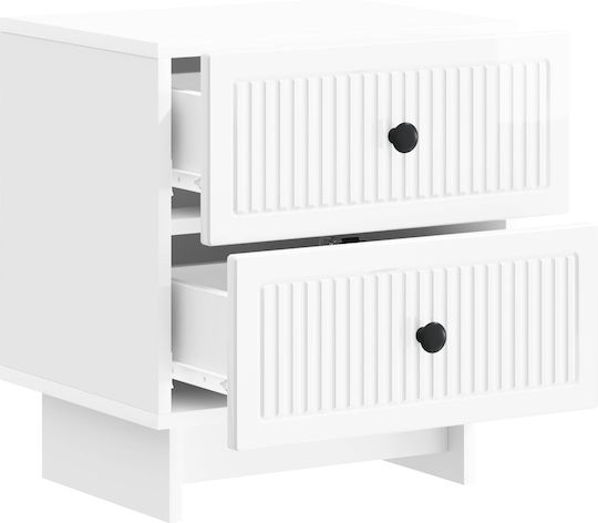 Нощни Шкафчета Дървени Бели 2 Бройки 43x34.5x47.5см