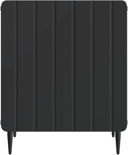Нощни Шкафчета Дървени с Метални Крака Черни 2 Бройки 43x34.5x52см