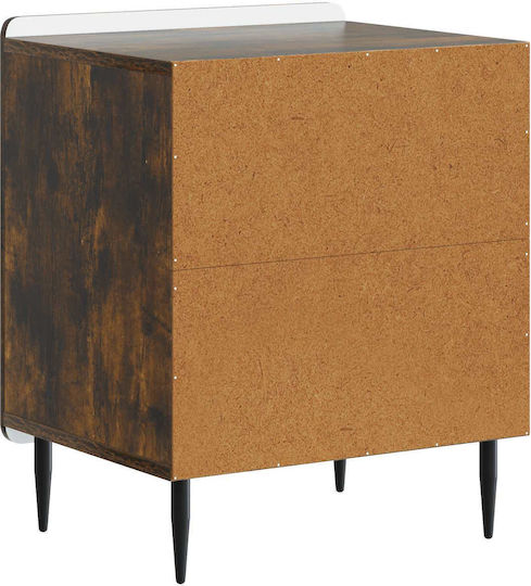 Nachttisch Holz mit Metallbeinen Braune 43x34.5x52cm