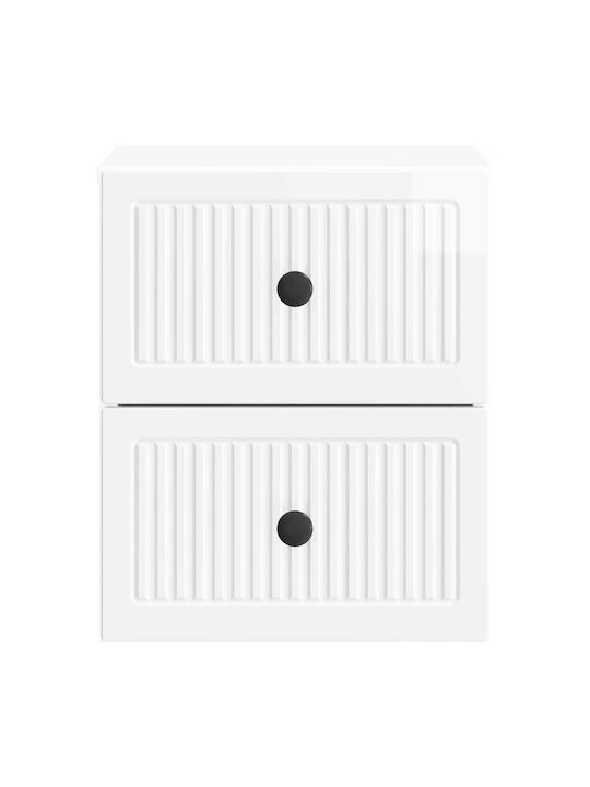 White Wooden Bedside Tables 2 Pieces 33x34.5x40cm