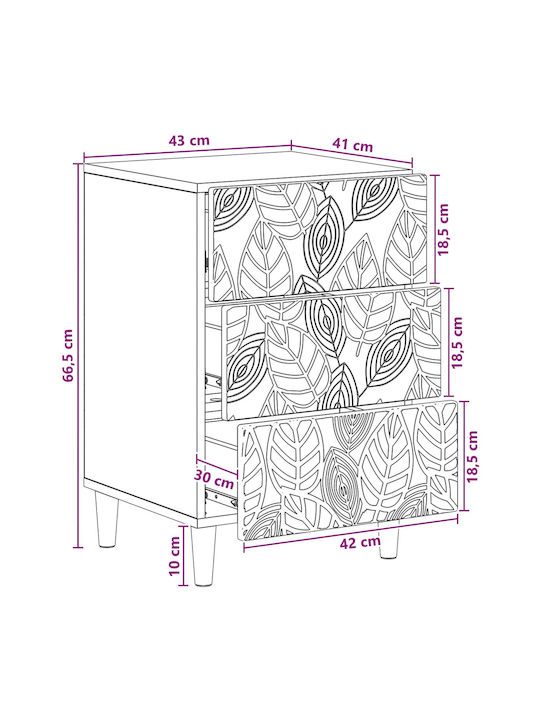 Nachttisch Holz Braun 43x39.5x66.5cm