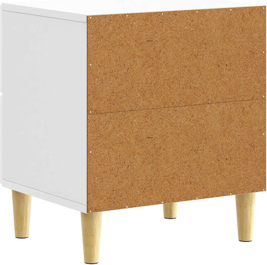 White Wooden Bedside Tables 2 Pieces 43x34.5x48cm