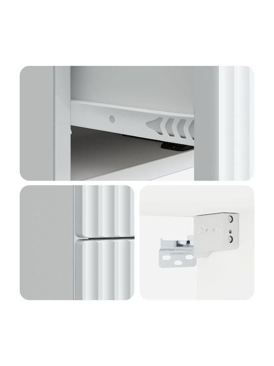 White Wooden Bedside Table 33x34.5x40cm
