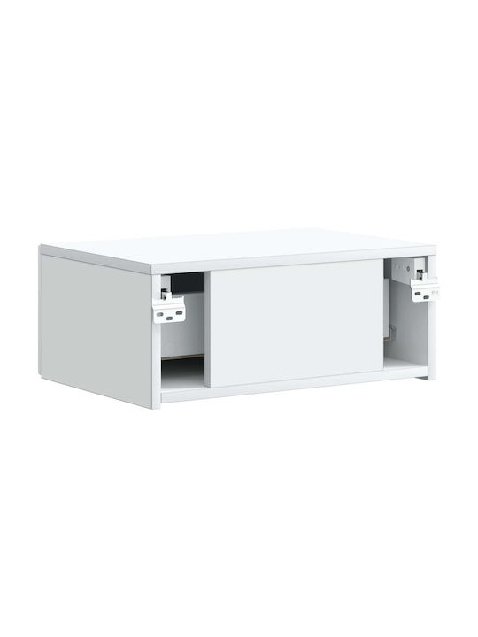 White Wooden Bedside Table 49x34.5x20cm