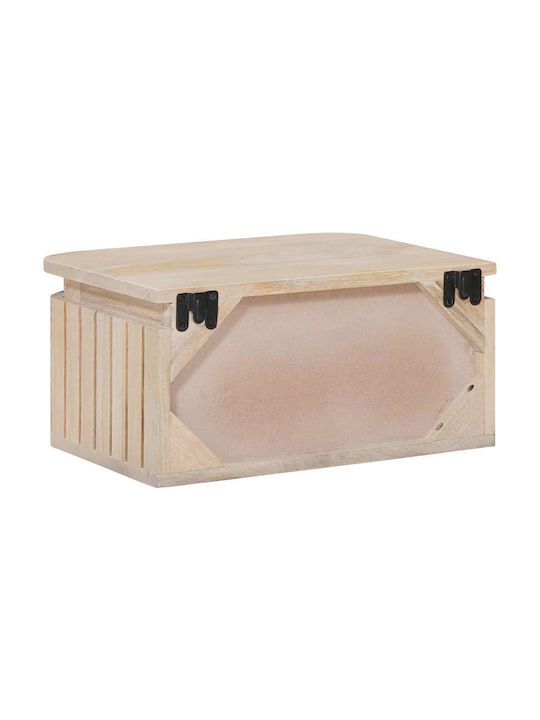 White Wooden Bedside Table 40x30x20cm