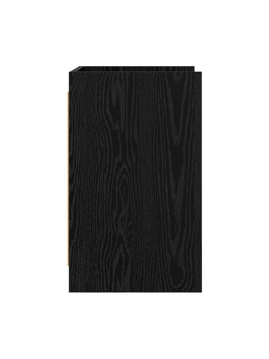 Metal Bedside Table With Black Glass Surface 40x36x60cm