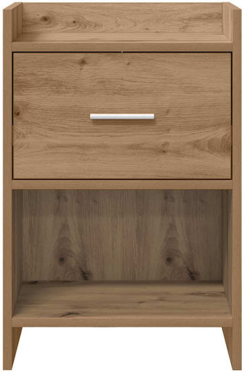 Wooden Bedside Tables With Metal Legs Brown 2 Pieces 40x30x60cm