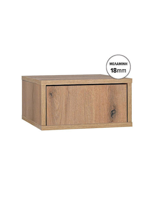 Bedside Table Abor Wooden Beige 39x34x18cm