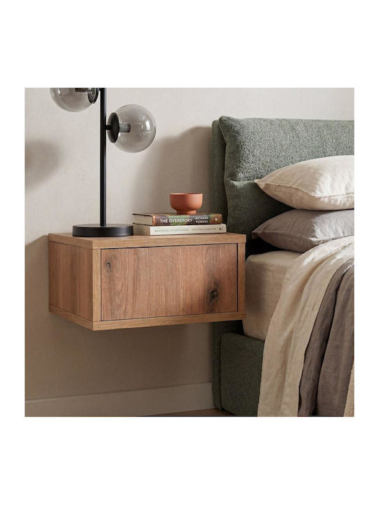 Bedside Table Abor Wooden Beige 39x34x18cm