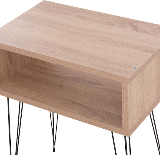 Bedside Table Todd Wooden Beige 45x30x58cm