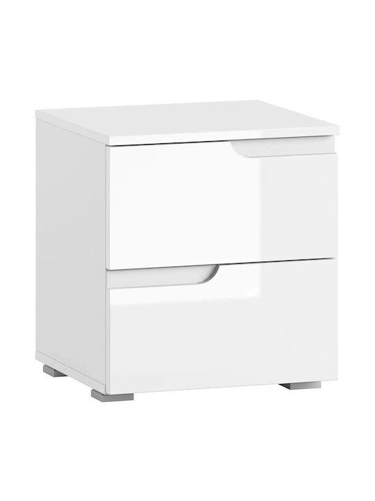 Bedside Table Aurora Wooden White 42x40x46cm
